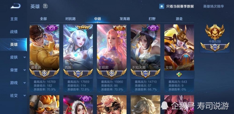 唯一的4688钻石英雄没有弱势期高端局没有克星